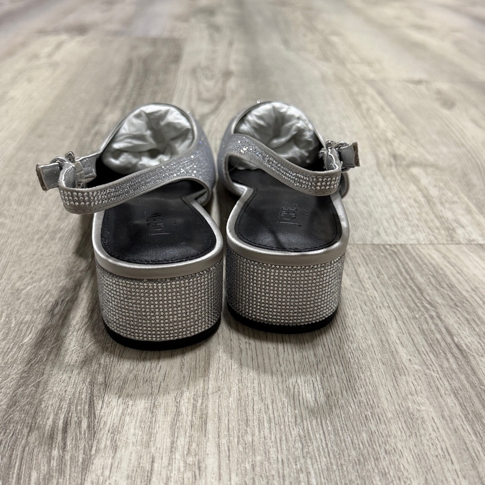 J Crew Silver and Black Slingback Heels - Picture 3 of 6